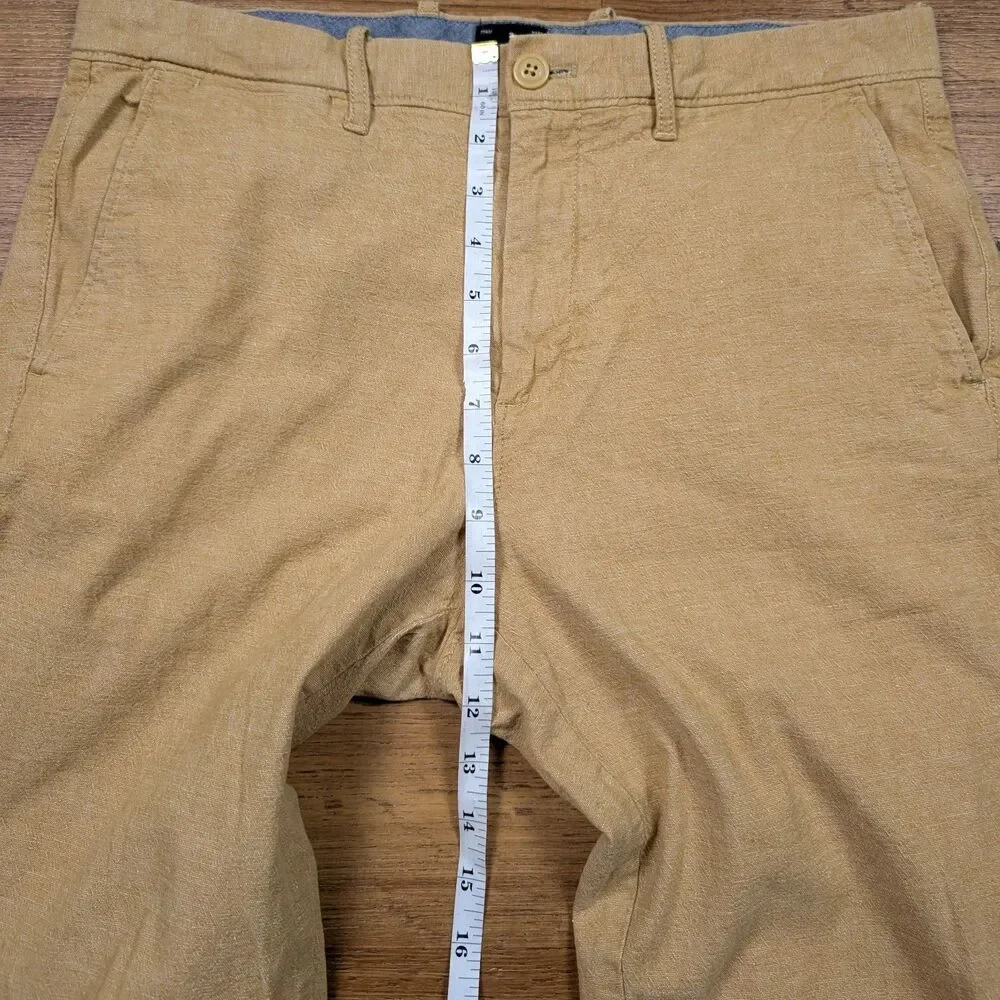 J Crew 770 Straight Chino Pants Mens 32x34(32) Beige Linen Blend Preppy Office